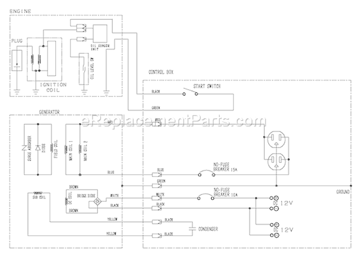 Page G Diagram and Parts List for 030239-0  Briggs and Stratton Generator